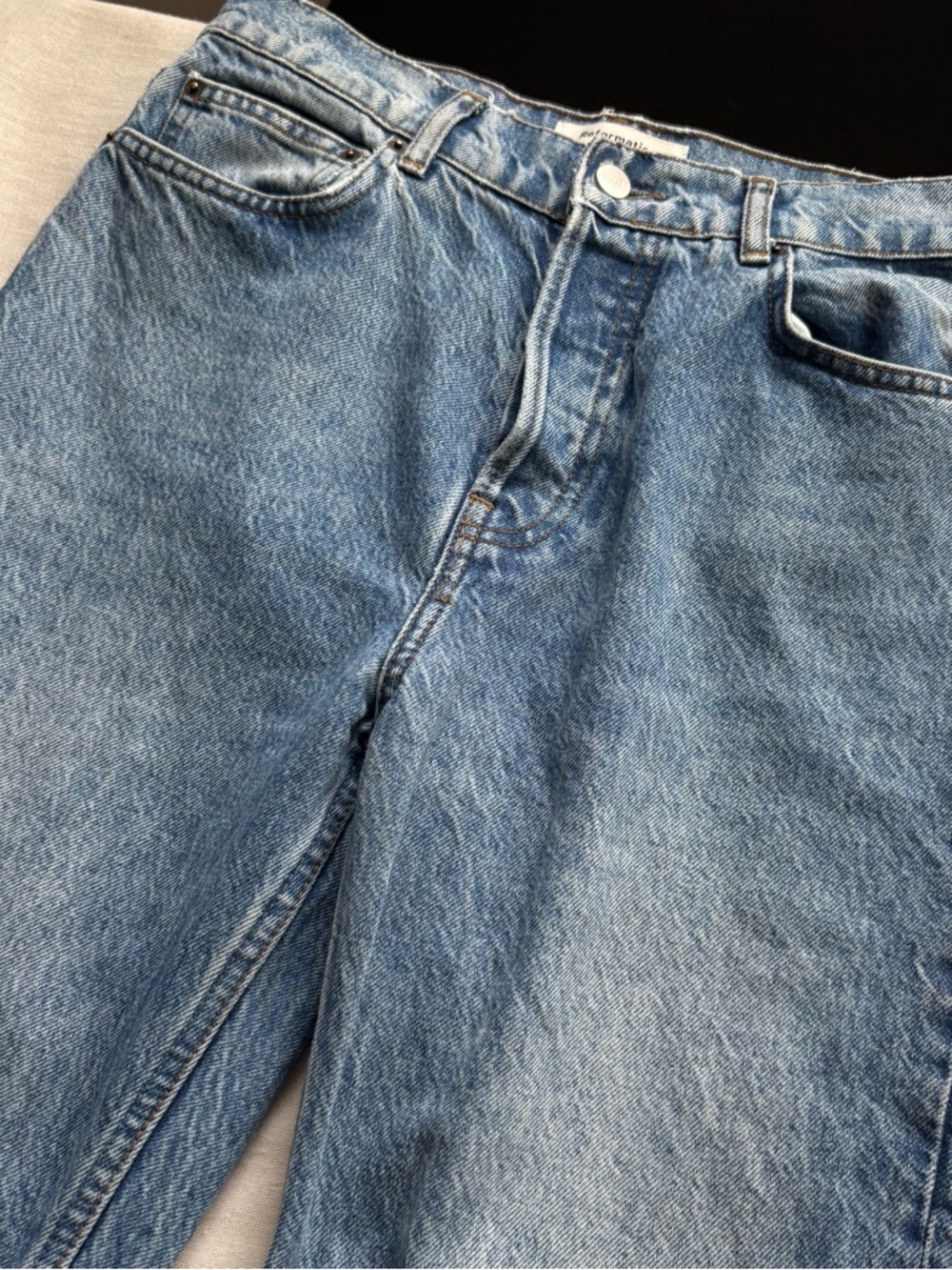 Reformation Kama Hanna High Rise Straight Jeans Medium Wash Size 27 - Picture 4 of 12